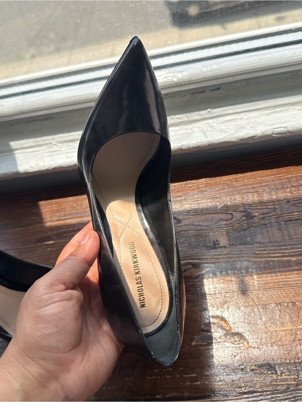 Classic Black Pointed Toe High Heel Pumps - Picture 5 of 9